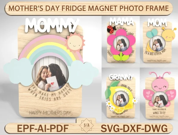 Marco De Fotos Del Iman Del Refrigerador Del Dia De La Madre Creativo Digital